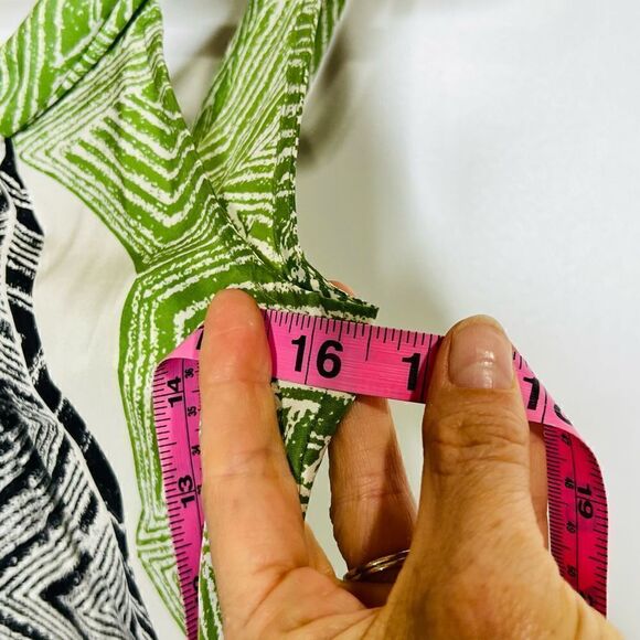 Banana Republic Silk Green Cream Black Aztec Print Tank Dress - Picture 6 of 9